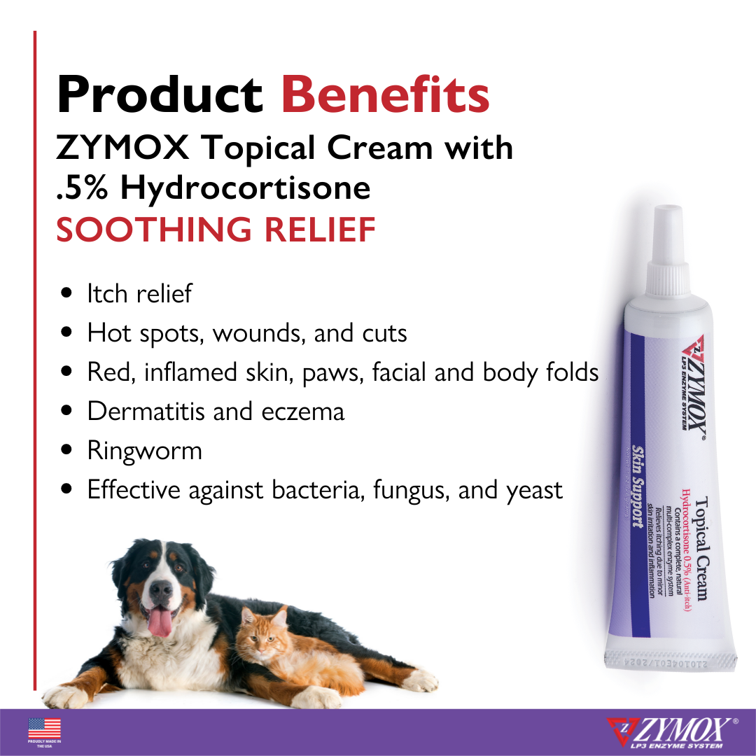 Topical Cream with 0.5 Hydrocortisone Antiseptic For Dogs