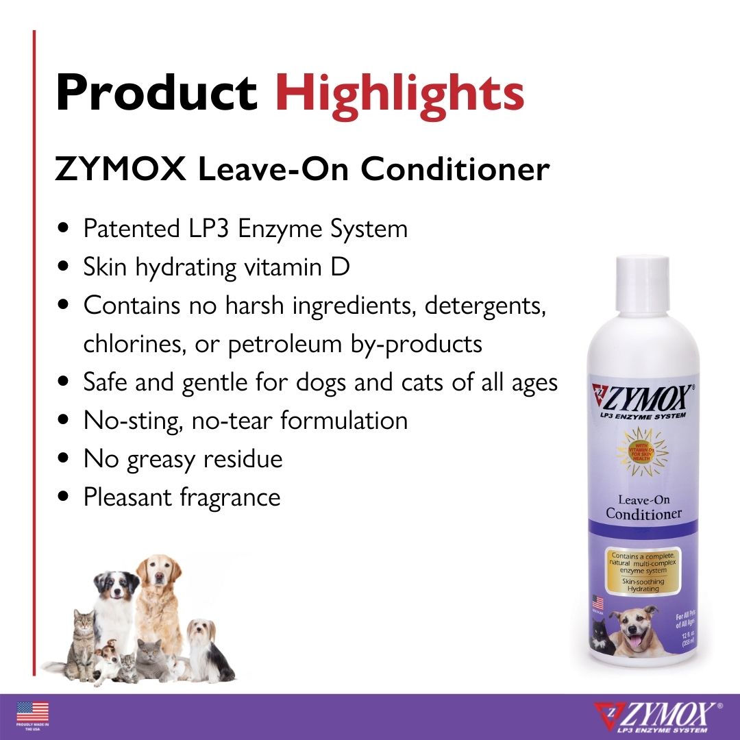 ZYMOX Leave On Conditioner Authentic Product Made in the USA 12 oz