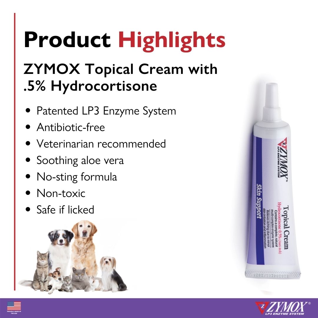 Topical Cream with 0.5 Hydrocortisone Antiseptic For Dogs