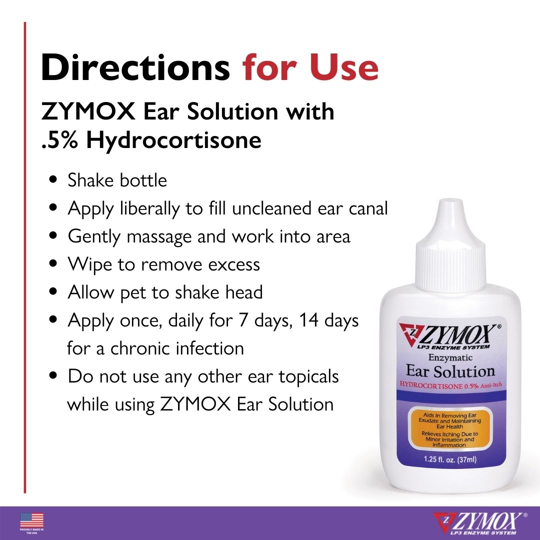 ZYMOX Enzymatic Ear Solution with 0.5 Hydrocortisone Authentic Product Made in the USA