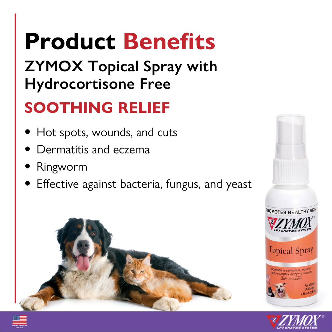 ZYMOX Topical Spray without Hydrocortisone Anti Itch Spray